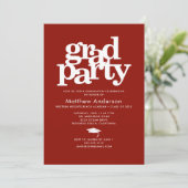 Rode Foto Afstudeerder Partij Bold Typography Mini Kaart (Staand voorkant)