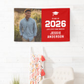 Rode Foto Afstuderen 2026 Spandoek (Insitu)