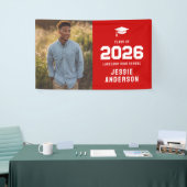 Rode Foto Afstuderen 2026 Spandoek (Beurs)