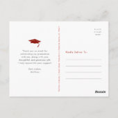 Rode foto afstuderen vet typografie dank u briefkaart (Achterkant)