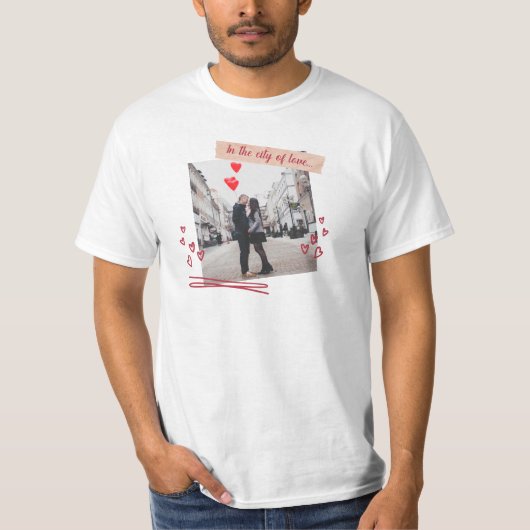 Rode foto Algemeen Publiek Valentijnsdag T-shirt (Voorkant)