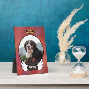 Rode Foto Engelenvleugels Poot Voeg Naam Toe Hond  Fotoplaat