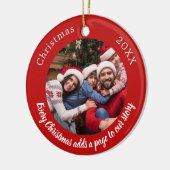 Rode foto familie verhaal citaat Kerstmis Keramisch Ornament (Links)