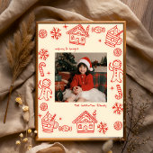 Rode foto Hand getrokken Doodle grillige Kerstmis Poster