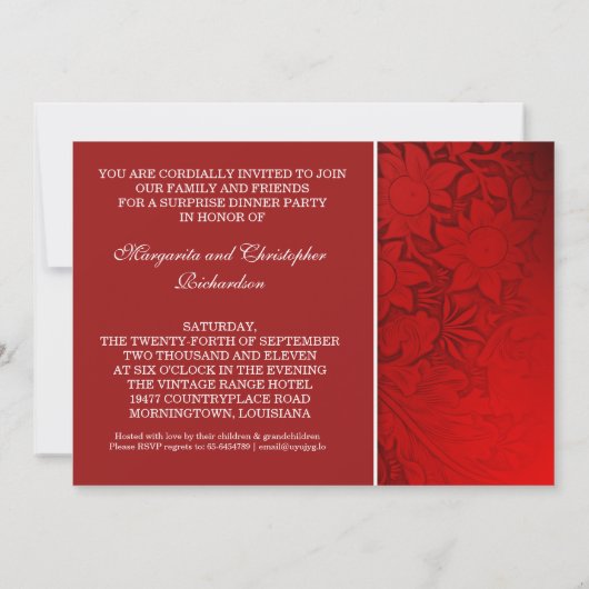 rode foto jubileum uitnodigingen (Achterkant)