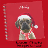 Rode foto Kerstcadeau voor Pet Lovers Hond Mam Notitieboek