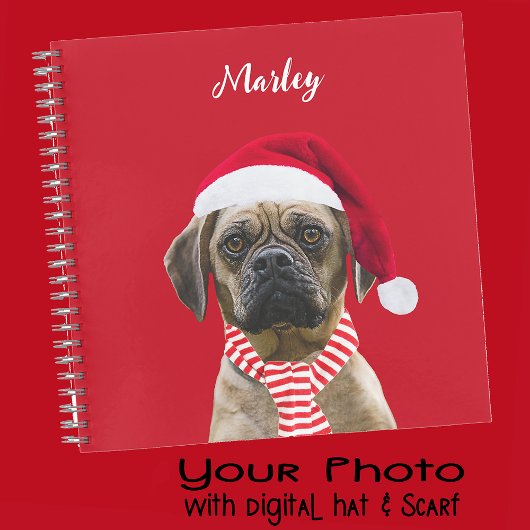 Rode foto Kerstcadeau voor Pet Lovers Hond Mam Notitieboek