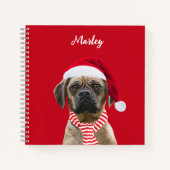 Rode foto Kerstcadeau voor Pet Lovers Hond Mam Notitieboek (Voorkant)