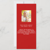 Rode foto leuke weetjes verjaardagsmenu kaart (Achterkant)