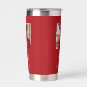 Rode foto monogram initialen naam geïsoleerde drinkbeker (Links)