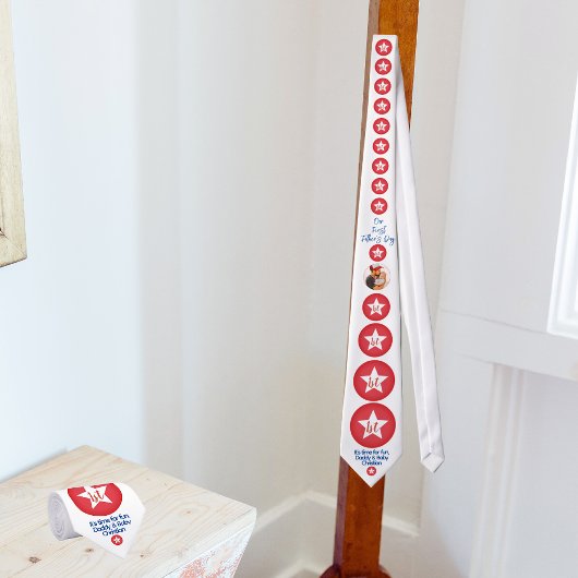 Rode Foto Nieuw Papa Patroon Modern Eerste Vaders  Stropdas