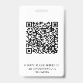 Rode foto QR-code en logo Werknemersnaam Badge (Achterkant)