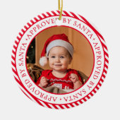 Rode foto Santa's Nice List Member Christmas Keramisch Ornament (Voorkant)