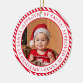 Rode foto Santa's Nice List Member Christmas Keramisch Ornament (Links)