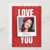 Rode foto van liefde voor Valentijnsdag Feestdagenkaart (Voorkant)