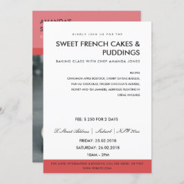 RODE FOTO-WERKSHOP MODERN PINK INVITE SJABLOON KAART