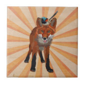 RODE FOX EN WREN Tile Tegeltje (Voorkant)