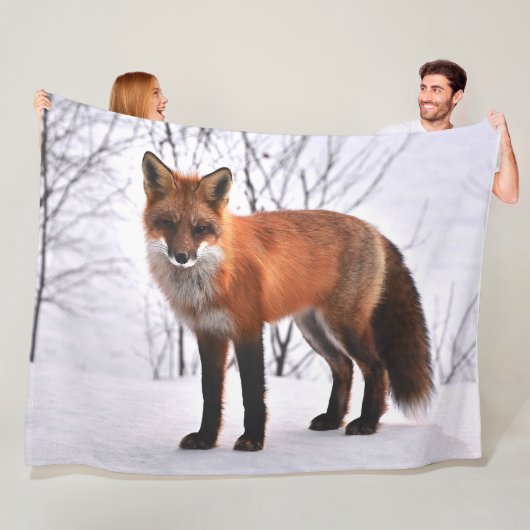 RODE FOX FLEECE DEKEN (In situ)