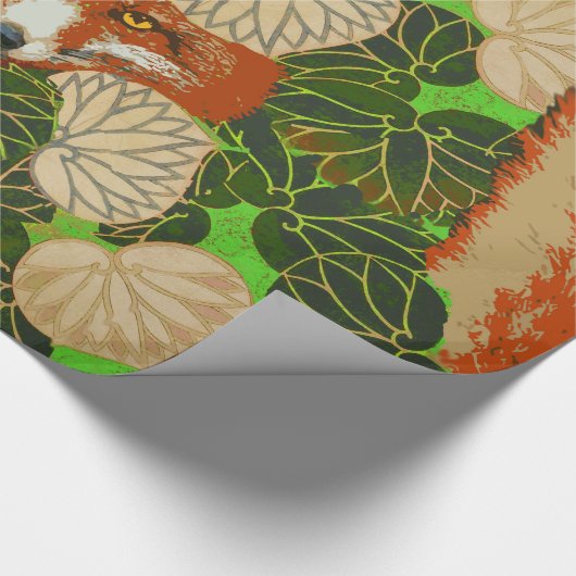 RODE FOX VAN DE GROENE LEAVES EN FOLIAGE CADEAUPAPIER (Hoek)
