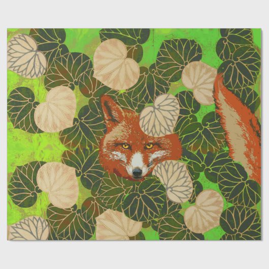 RODE FOX VAN DE GROENE LEAVES EN FOLIAGE CADEAUPAPIER (Vlak)
