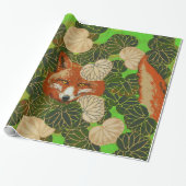 RODE FOX VAN DE GROENE LEAVES EN FOLIAGE CADEAUPAPIER (Uitgerold)