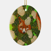 RODE FOX VAN DE GROENE LEAVES EN FOLIAGE KERAMISCH ORNAMENT (Rechts)