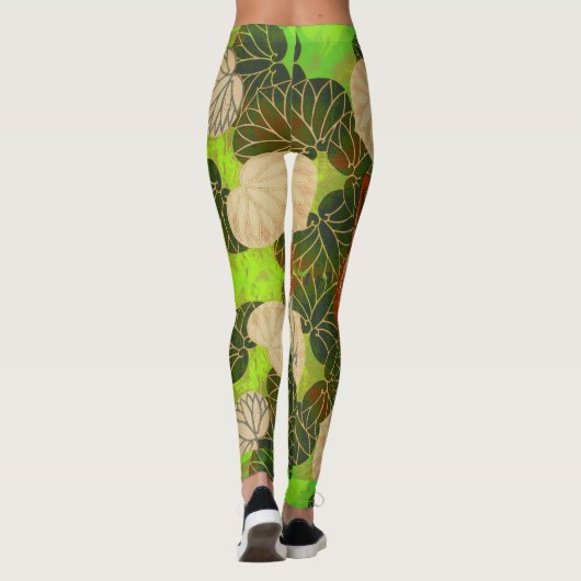 RODE FOX VAN DE GROENE LEAVES EN FOLIAGE LEGGINGS (Achterkant)