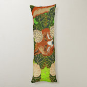 RODE FOX VAN DE GROENE LEAVES EN FOLIAGE LICHAAMSKUSSEN (Achterkant (Verticaal))