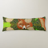 RODE FOX VAN DE GROENE LEAVES EN FOLIAGE LICHAAMSKUSSEN (Voorkant)