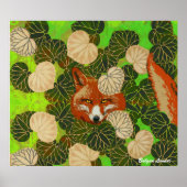 RODE FOX VAN DE GROENE LEAVES EN FOLIAGE POSTER (Voorkant)