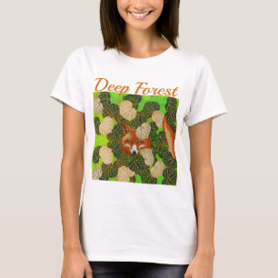 RODE FOX VAN DE GROENE LEAVES EN FOLIAGE T-SHIRT