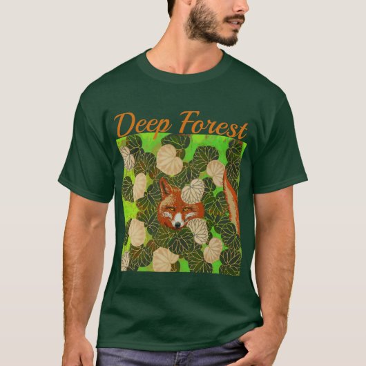 RODE FOX VAN DE GROENE LEAVES EN FOLIAGE T-SHIRT (Voorkant)