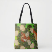 RODE FOX VAN DE GROENE LEAVES EN FOLIAGE TOTE BAG (Voorkant)
