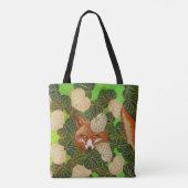 RODE FOX VAN DE GROENE LEAVES EN FOLIAGE TOTE BAG (Achterkant)