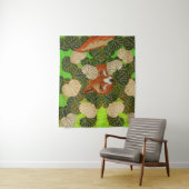 RODE FOX VAN DE GROENE LEAVES EN FOLIAGE WANDKLEED (In situ)