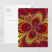 Rode fractale achtergrond briefkaart (Voorkant / Achterkant)