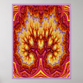 Rode fractale boom poster (Voorkant)