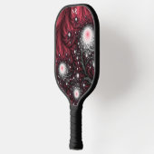 Rode fractale kronkels moderne abstracte trippy aa pickleball paddle (Links)