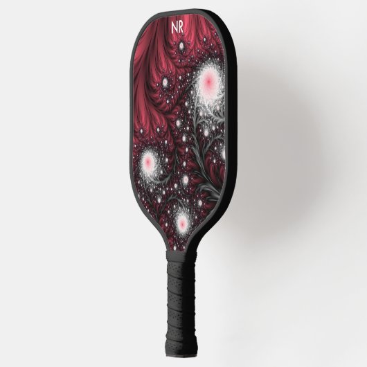 Rode fractale kronkels moderne abstracte trippy aa pickleball paddle (Links)