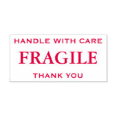 Rode Fragile, Handvat met zorg, Dank u Zelfinktende Stempel (Design)