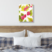 Rode frambozen aquarel fruit modern canvas afdruk (Insitu (Slaapkamer))