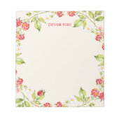 Rode frambozen | Floral Natuur Garden — Aangepast Notitieblok (Voorkant)