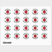 Rode frambozen fruit op maat ronde jam stickers (Vel)