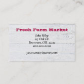 Rode frambozen in de hand visitekaartje (Achterkant)