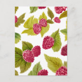 Rode frambozen Waterverf Fruit Geschilderd Briefkaart (Voorkant)