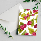 Rode frambozen Waterverf Fruit Geschilderd Briefkaart