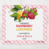 Rode frambozenlimonade bier etiket (Enkel label)