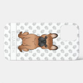 Rode Franse Bulldog / Franse Cartoonhond & Naam Case-Mate iPhone Case (Achterkant (horizontaal))