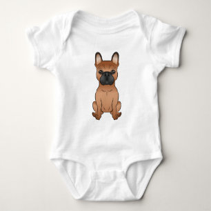 Rode Franse Bulldog / Franse Cute Cartoon Hond Romper