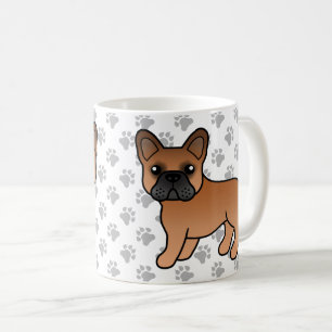 Rode Franse Bulldog Schattige Cartoon Hond Koffiemok
